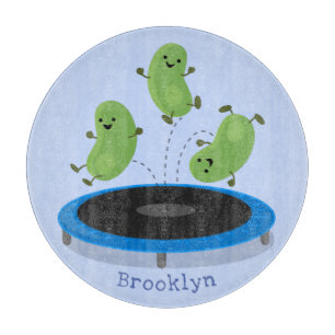 Leksa roliga grönt bönor på tecknad av spårvagn