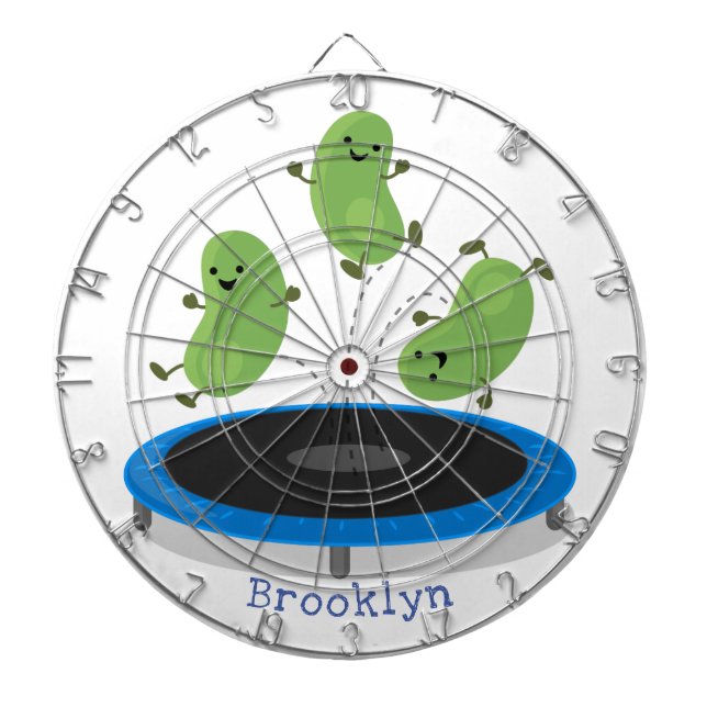 Leksa roliga grönt bönor på tecknad av spårvagn darttavla (Framsidan)
