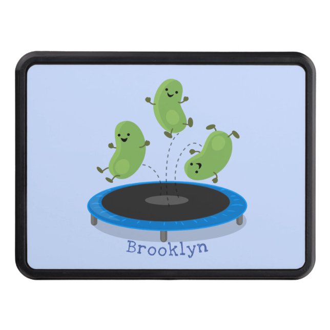 Leksa roliga grönt bönor på tecknad av spårvagn dragkroksskydd (Framsidan)