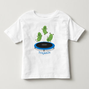 Leksa roliga grönt bönor på tecknad av spårvagn t shirt
