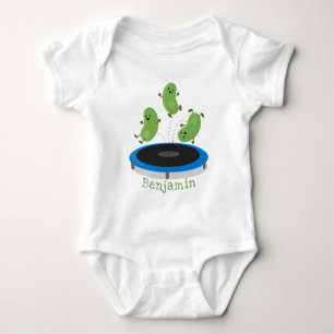 Leksa roliga grönt bönor på tecknad av spårvagn t shirt