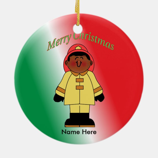 Leksak Black Male Anpassningsbar Julgransprydnad Keramik (Baksidan)