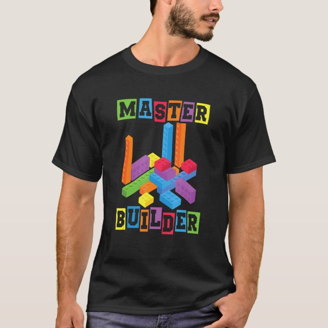 Leksak-brickor i Master Builder Bygger block T Shirt (Framsida)
