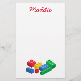 Leksak bygger tegelstenar färgstarka barn brevpapper