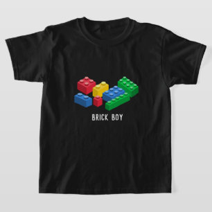 Leksak bygger tegelstenar färgstarka barn t shirt