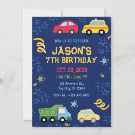 Leksak Cars Blue Födelsedagsfest inbjudan