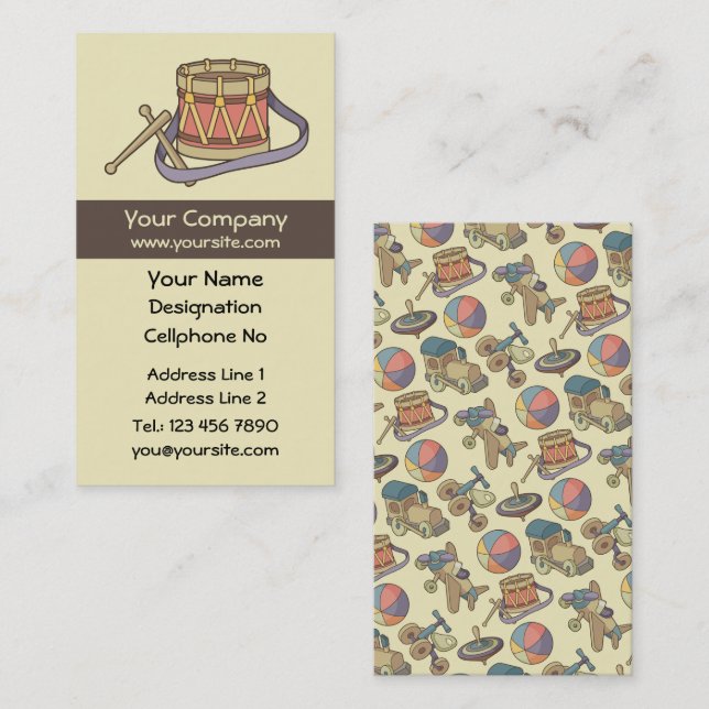 Leksak Drum Visitkort (Fram/baksida)