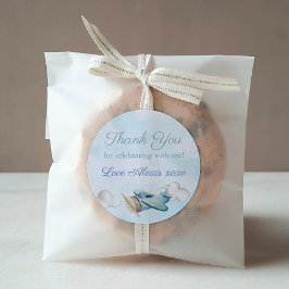 Leksak flygplan Travel Baby Shower Birthday Tack Runt Klistermärke