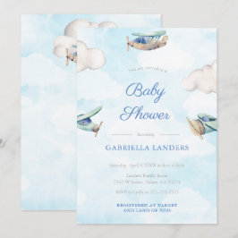 Leksak-flygplanet Travel Baby Shower Sprinkle for  Inbjudningar
