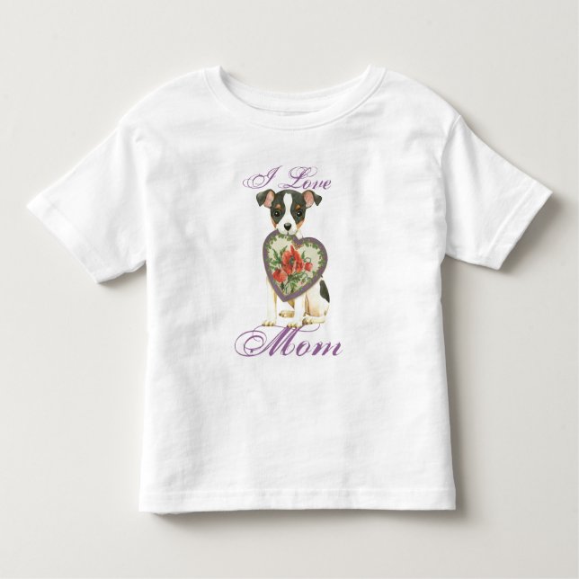 Leksak Fox Terrier Heart Mamma T Shirt (Framsida)