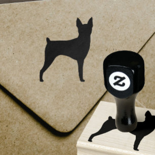 Leksak Fox Terrier Hund aveln Silhouette Stämpel