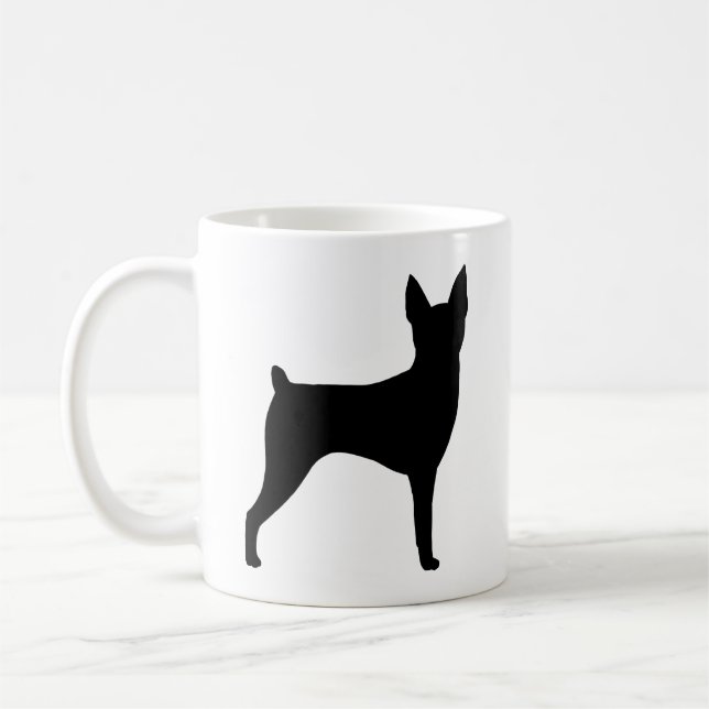 Leksak Fox Terrier Hund aveln Silhouettes Kaffemugg (Vänster)