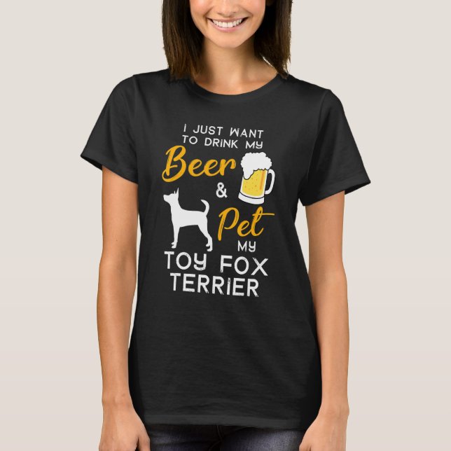 Leksak Fox Terrier Hund Beer Älskare Owner Julafto T Shirt (Framsida)