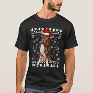 Leksak Fox Terrier Hund Santa Hat Julafton God jul T Shirt
