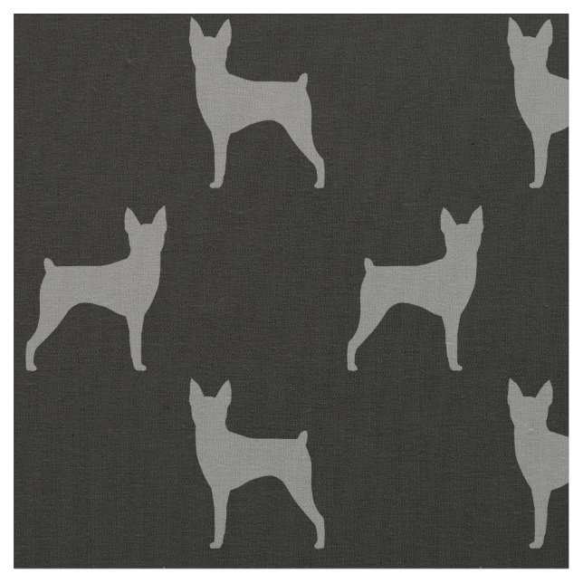 Leksak Fox Terrier Hund Silhouettes Patterned Tyg (Närbild)