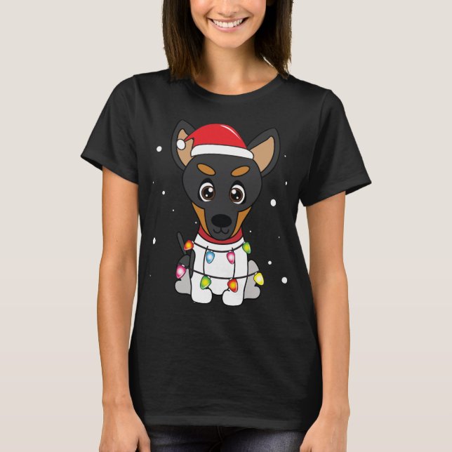 Leksak Fox Terrier Jul Ljus Mamma Pappa Hund Gift  T Shirt (Framsida)