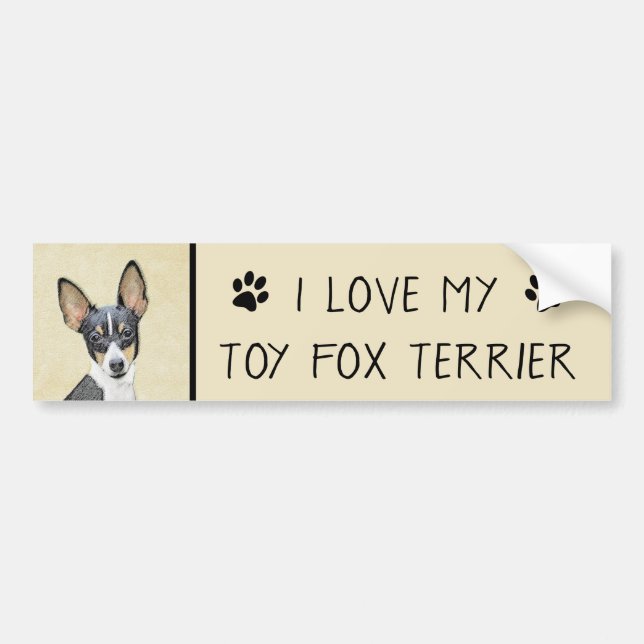 Leksak Fox Terrier-målning - Cute Original Hund Ar Bildekal (Framsidan)