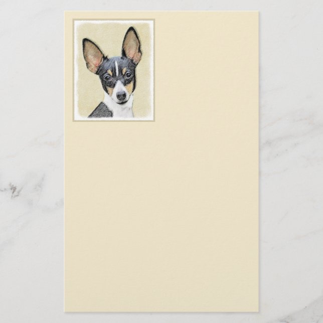 Leksak Fox Terrier-målning - Cute Original Hund Ar Brevpapper (Framsida)