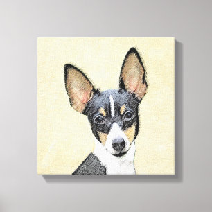 Leksak Fox Terrier-målning - Cute Original Hund Ar Canvastryck