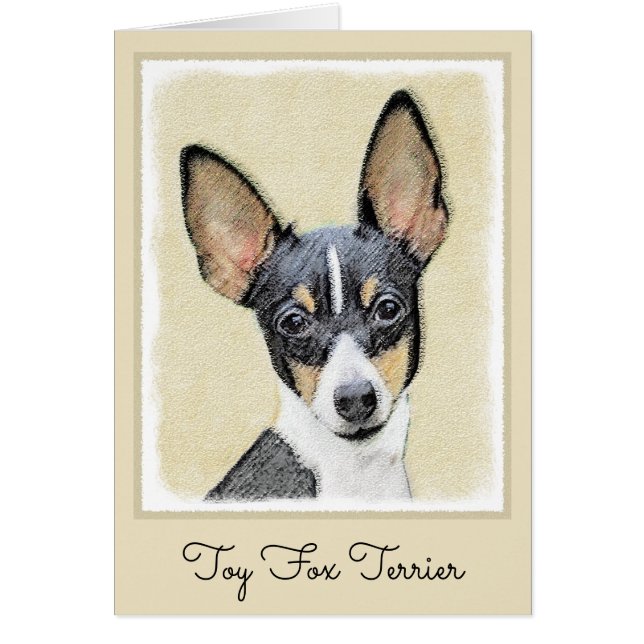 Leksak Fox Terrier-målning - Cute Original Hund Ar Hälsningskort (Framsidan)