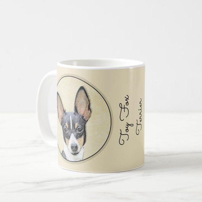 Leksak Fox Terrier-målning - Cute Original Hund Ar Kaffemugg (Framsida vänster)