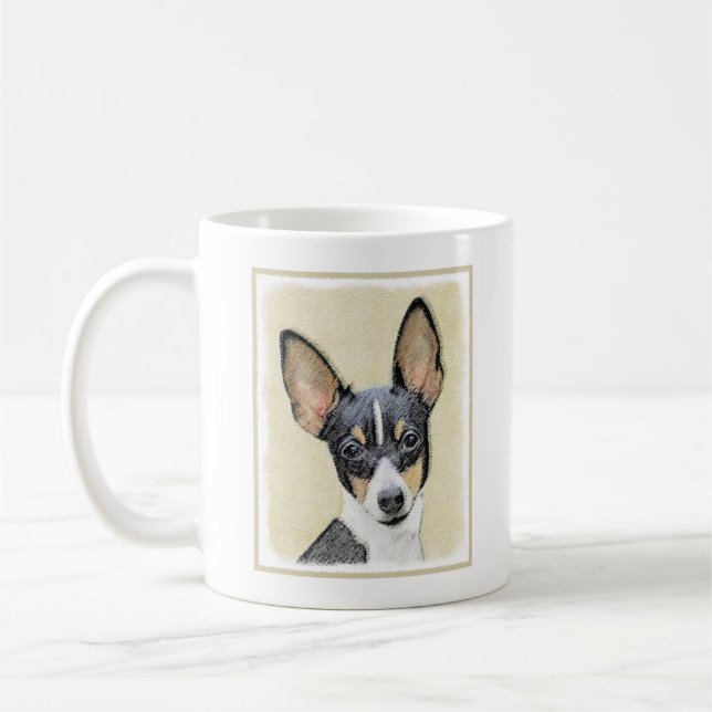 Leksak Fox Terrier-målning - Cute Original Hund Ar Kaffemugg (Vänster)