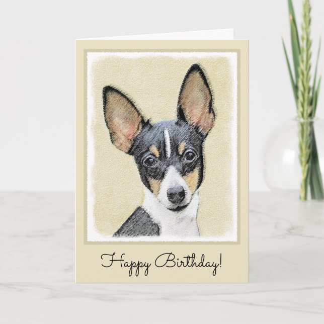 Leksak Fox Terrier-målning - Cute Original Hund Ar Kort (Framsida)
