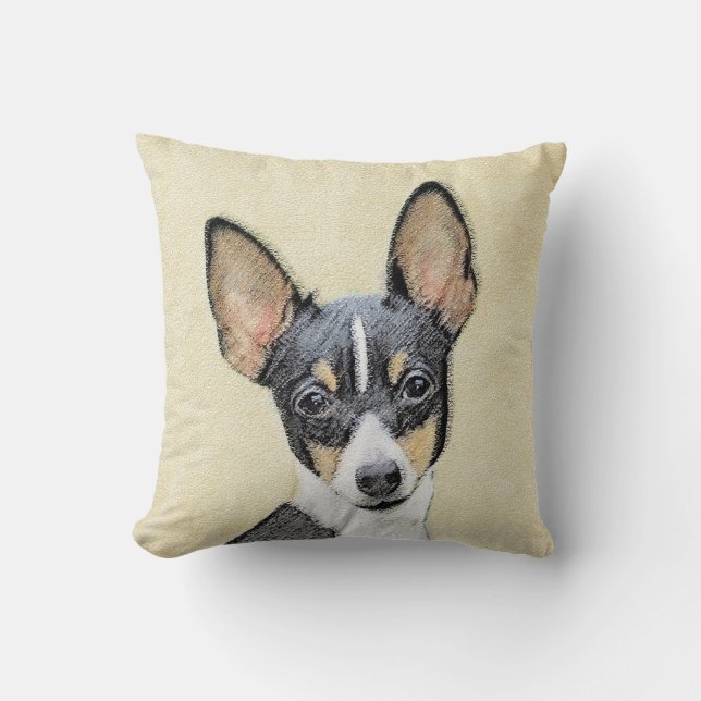 Leksak Fox Terrier-målning - Cute Original Hund Ar Kudde (Framsida)