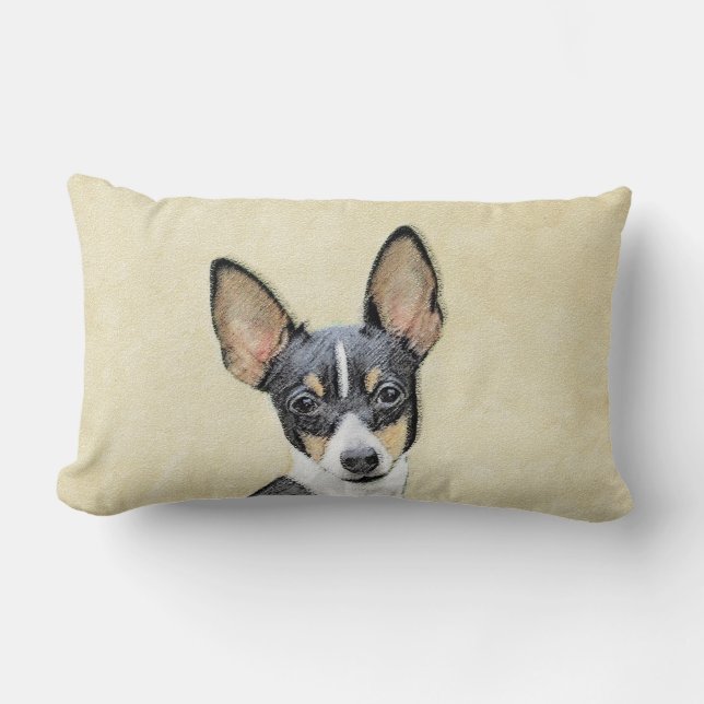 Leksak Fox Terrier-målning - Cute Original Hund Ar Lumbarkudde (Framsida)