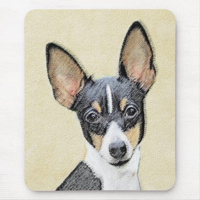 Leksak Fox Terrier-målning - Cute Original Hund Ar Musmatta (Framsidan)
