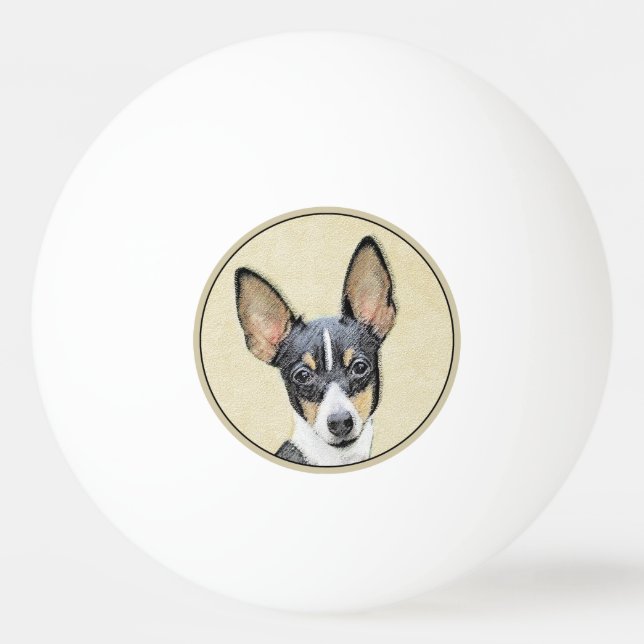 Leksak Fox Terrier-målning - Cute Original Hund Ar Pingisboll (Framsidan)