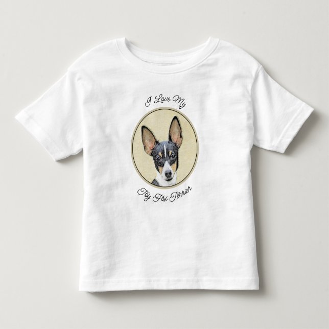 Leksak Fox Terrier-målning - Cute Original Hund Ar T Shirt (Framsida)