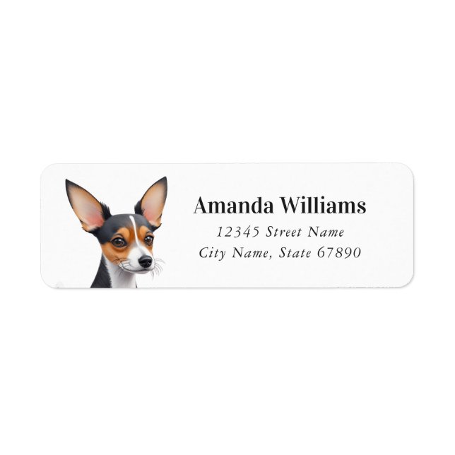 Leksak Fox Terrier Returetiketter Returadress Etikett (Framsidan)