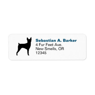 Leksak Fox Terrier Silhouette Returadress Anpassni Etikett