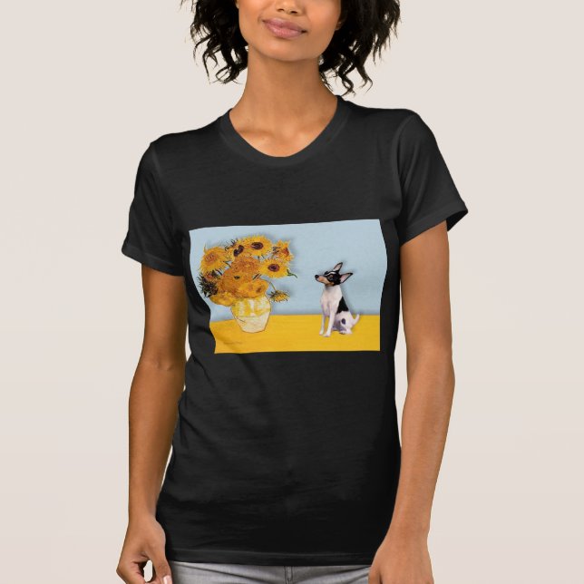 Leksak Fox Terrier - Solblommor T-shirt (Framsida)