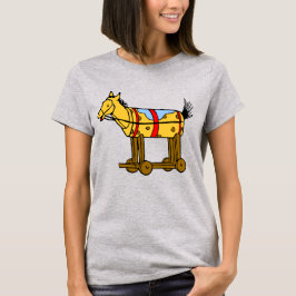Leksak Horse with Hjul Vintage Art T Shirt