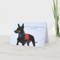 Leksak Manchester Terrier får ett bra kort