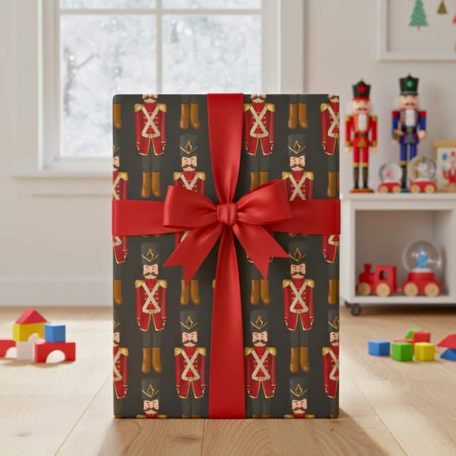 Leksak Nutcracker Soldier Wrapping Papper Presentpapper (A classic holiday look for every gift)