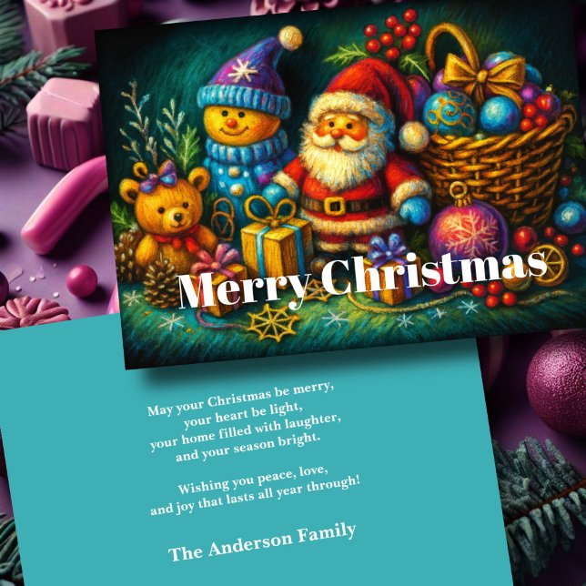 Leksak och prydnadsföremål i julklapp helgkort (Skapare uppladdad)