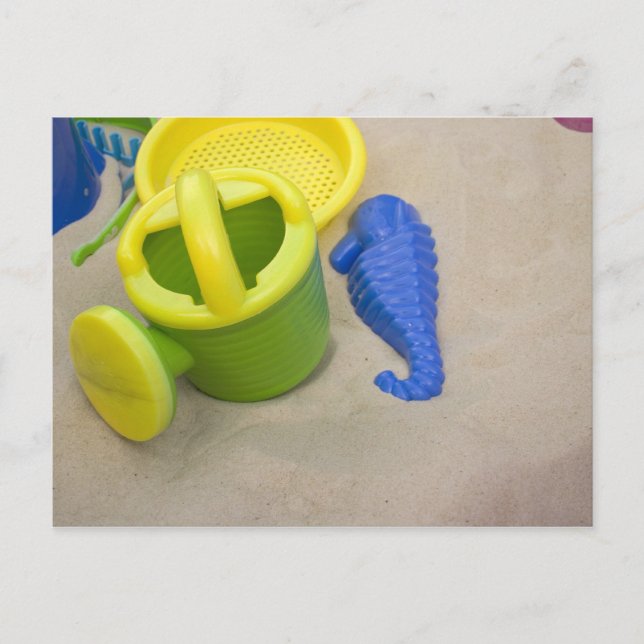 Leksak på stranden vykort (Framsida)
