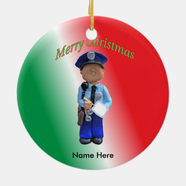 Leksak-polismannen, Anpassningsbar jul Julgransprydnad Keramik (Baksidan)