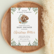 Leksak Pudel Apricot Brown Boho Greenery Baby Show