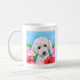 Leksak pudel, Bichon frise, Malta, Fluffy hund Kaffemugg
