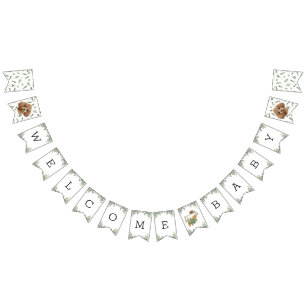 Leksak Pudel Greenery Baby Shower Puppy Vimplar