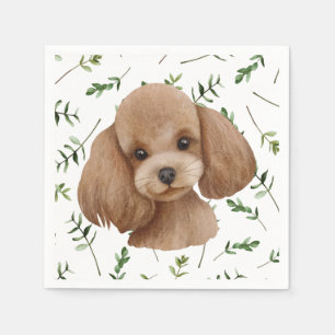 Leksak Pudel Greenery Boho Baby Shower Napkins Pappersservett