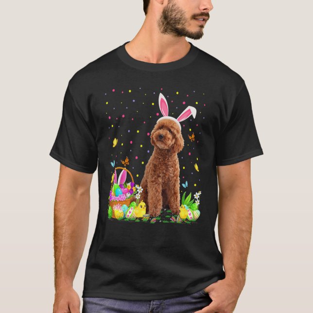 Leksak Pudel Hund Påskägg som jagar Leksak Pudel-ö T Shirt (Framsida)
