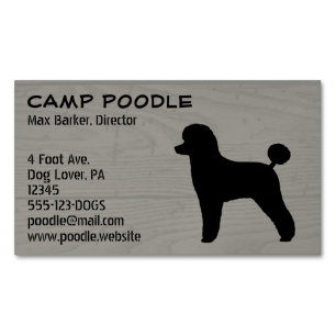 Leksak Pudel Hund Silhouette Faux Wood Stil Visitkortmagnet