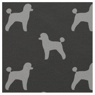 Leksak Pudel Hund Silhouettes Mönster Grått och Tyg