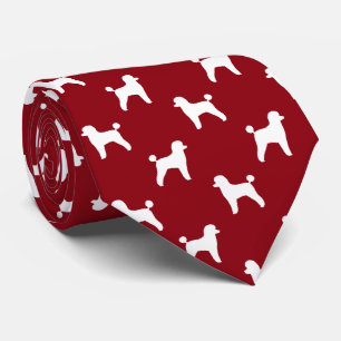 Leksak Pudel Hund Silhouettes Mönster Red and Whit Slips