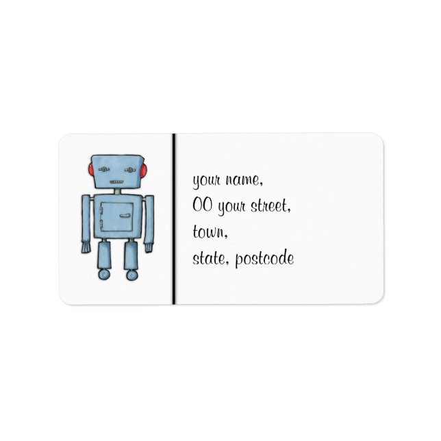 Leksak Robot-adressetikett Adressetikett (Framsidan)